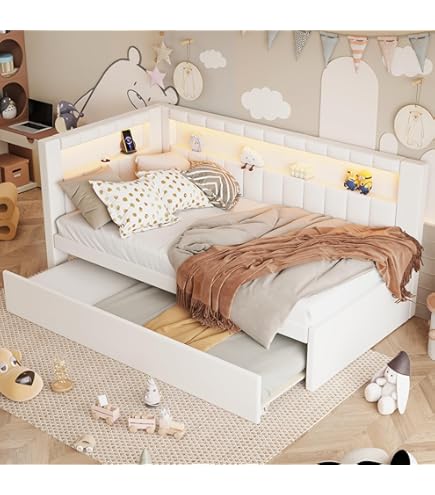 Amazon.com: Merax Modern Upholstered Platform Bed Frame with USB